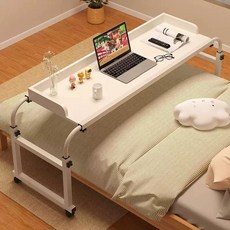 침대 이동식 사이드 보조 테이블 바퀴 노트북 책상 리프팅, 11.매트블랙 3면배플 140x40cm