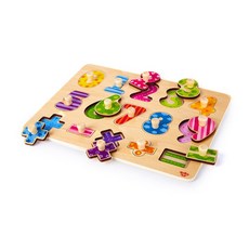 TOOKY 숫자 꼭지 퍼즐 851 장난감 나무 아동 키즈 완구 원목 유치원 놀이, 1개