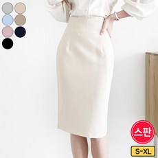 바비팩토리 여성용 숏/미들/롱 3단기장! H라인 스판 하이웨스트 슬림핏 치마 오피스 하객룩 스커트 빅사이즈까지