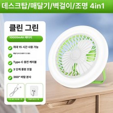 엠에이치 화장실실링팬 벽걸이선풍기 환풍기 무타공, 기본 색상, 그린10000mAh 8m