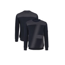 힐크릭 남성골프웨어 겨울니트 로고 헨리 로고스트라이프 라운드스웨터 1HCSWWU180NNY