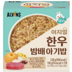 엘빈즈 이지밀 실온 이유식 완료기 13개월이상 2p, 220g, 3세트, 한우밤배
