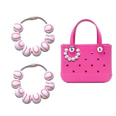 RAORAOYUE 보그 백 액세서리용 야구 참 2개 스포츠 보그 백 참 해변 토트백 배낭 기저귀 가방용 야구 키체인, RAORAOYUE 보그 백 액세서리용 야구 참 2개,