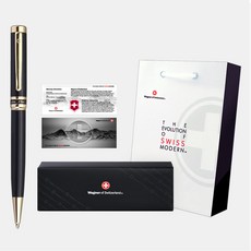 [각인 선물 포장] 스위스와그너 선물용 고급 이니셜 볼펜 브랜드 명품 펜 / 에미넌스(Eminence), 블랙, 1개