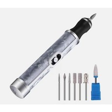 도리팝 가정용 무선 전동 네일 파일 미니 그라인더 휴대용 충전식 케어 네일아트 손톱관리, 1개, 7헤드 핑크