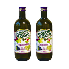 포도씨유 오일 1Lx2 리놀렌산 압착 이탈리아 식물성오메가 튀김 구이 고온 요리 드레싱 높은 발연점 유리병, 1개, 1L