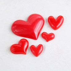 레드 하트 파츠 팬던트 세트 소품 레진 공예 아트 악세사리 만들기 미니어쳐 부자재, 03 : 대형(1개), 1개