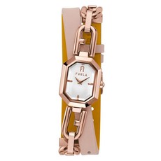 FURLA 후루라 손목시계 OCTAGONAL 옥타고날 실버 문자판 스테인레스 스틸 미네랄 유리 석영 Quartz 일상생활 방수 27.5MM Watch WW00044005L3 여성