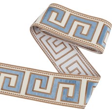 3m 폴리에스터 자카드 체닐 리본 스틸블루 그리드 패턴 의류 커튼 가방 액세서리 장식 94mm, 강청색, 1롤