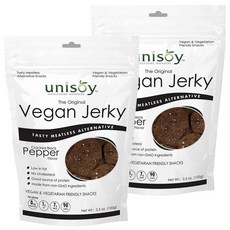 유니소이 비건 육포 크랙드 블랙 페퍼 맛, 100g, 2개