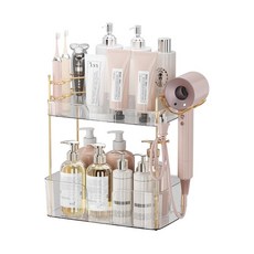 아킨바스 3 티어 욕실 정리함 카운터탑 메이크업 향수 트레이 스킨케어 서랍 그레이, White, NEW-2 Tier, 1개