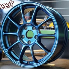 麗車坊 鋁圈 EP1136D 鑄造 17吋 5孔112, 平光藍銑削刻字, 1個