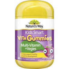 네이쳐스웨이 키즈 스마트 비타 구미스 멀티-비타민 + 베지스 패스틸 베리맛, 60개입, 1개, 60정