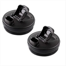 닌자 블렌더용 교체 부품 뚜껑 2개 닌자 블렌더 12/18/24/32oz 컵용 내경 3.35in Sip &amp; Seal 뚜껑, 검은색