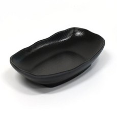 [SB수빈스토어] 매트 사각타원 크림검정 앞접시 주방접시 김치그릇 멜라민그릇, 매트사각타원G-0314 크림