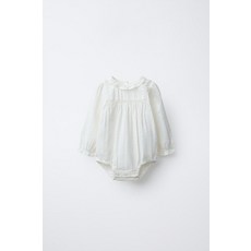 ZARA 자라 바이니카 자수 바디수트 - 크림 APN979 DCF244