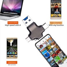 다기능 Type-C OTG 카드 리더기 TF 휴대폰 USB-C 멀티인원 확장 도크 및 본토 중국산 USB 허브, 블랙 10 형  모델 TF 카드 리딩, 1개