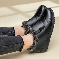 털단화 따뜻한 털안감 방한 로퍼 옆지퍼 겨울신발 털신발 기모안감로퍼 ujd+94716Xa