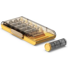 미니플 게이즈 휴대용 요일별 알약 케이스 약통 약케이스 약보관함, 1개, 옐로우 세트