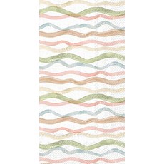 IHR Ideal Home Range 칵테일 냅킨 일회용 3겹 종이 파티 팩 12.7 x 12.7cm(5 5인치) 수채화 해안 파도 (복숭아) 20개입
