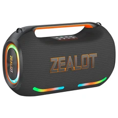 ZEALOT-ZE41 250W 블루투스 파티 스피커 IPX6 방수 야외 휴대용 12시간 재생 LED 마이크 파워뱅크 포함, 01  Mainland, 01 검정색