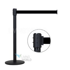 리빙월드 블랙 벨트차단봉(고급형/길이2M/벨트폭5cm) 스텐분체도장, 적색, 1개