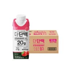 빙그레 더 단백 드링크 딸기 맛 18개입, 250ml, 1개