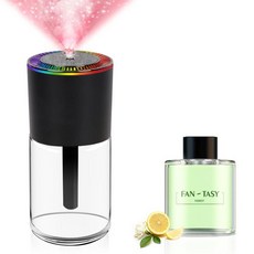 완전히 새로운 스마트 자동차 공기 청정기 디퓨저 160ml 대용량 6개월용 실시간 모니터링 90일 배터리 수명 3가지 모드 별이 빛나는 천장이 있는 7가지 색상 자동, Large Diffuser + Cologne