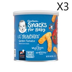 거버 Lil' Crunchies 8개월 이상 (1.48oz), 가든 토마토, 42g, 3개