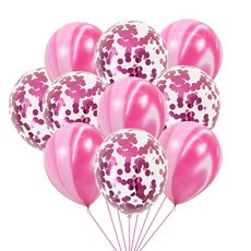 로즈 핑크 메탈 라텍스 콘페티 풍선 웨딩 장식 생일 샤워 새해 파티, 1개, 7. 10PCpink