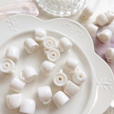 [2개]관통형 20mm 세로형 반투명 스마일 머그컵 아이보리 3-962-3 비즈재료