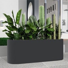 대형 화분 사무실 파티션 화단 철제 플랜트박스 조경 흰색