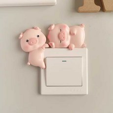 스위치커버 콘센트 커버 손때방지스위치커버 손때방지 보호, 1개, 꿀꿀이돼지+복돼지(총2개)