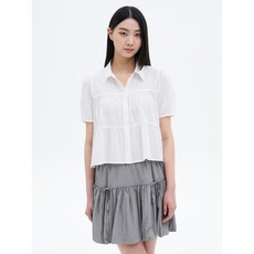 에잇세컨즈 8SECONDS 저밀도 코튼 캉캉이 반소매 블라우스 화이트 355465LY61 140616
