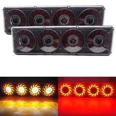 신형 46cm 다이나믹 LED 트럭 후미등 흐르는 빛 고휘도 브레이크 주행등 정지 방향지시등, 01 2pcs, 01 12V