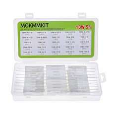 MOKMMKIT 25 가치 50개 세라믹 시멘트 저항 키트 10W 10와트 5% 전력 저항기(0.05옴 - 100옴), 0.05 -100 50PCS
