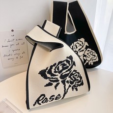 [위드기프트] 장미 탄탄 미니 니트백