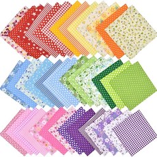 配件 百家布碎花布料髮圈diy手工縫紉拚接布藝娃衣玩偶服飾初學者材料, 混色隨機【40片】,30*30cm, 1個