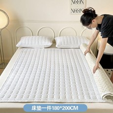 夾棉加厚防水隔尿墊 褥子軟墊 可機洗牀護墊, 方格雅白,90x200cm牀護墊, 1個
