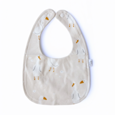 NN_Baby.Shop 純棉嬰兒圍兜 口水巾 寶寶餵食圍兜 可愛卡通圖案, 大白鵝, 1個, 1個裝