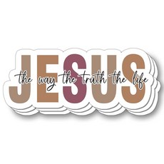 (3피스) 예수 더 웨이 트루스 라이프 스티커 성경 비닐 데칼 방수 영감 구절 노트북 휴대폰 자동차 텀블러 물병 킨들 - 기독교 구원 선물 7.6cm(3인치) 220462, (3피스) 예수 더 웨이 트루스 라이프 스티커 성경 비