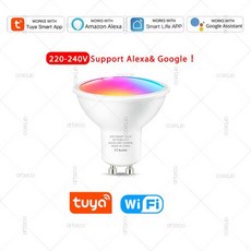 Tuya GU10 LED 전구 WiFi Zigbee Bluetooth RGB CW 흰색 조광 가능 램프 스마트 제어 Led 전구 음성 AlexaGoogle 홈, 1)220-240V WiFi GU10, 1Pcs Bulb, 예