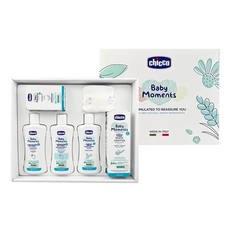 Chicco 寶貝嬰兒潤膚呵護禮盒，天然成分溫和呵護，寶寶肌膚水潤彈性, 1套