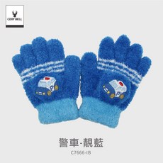 救援小隊造型兒童毛絨保暖手套 萊卡加厚全指手套 3-12歲適用 親膚彈性佳冬季防寒手套