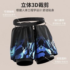 哆哆購 男士泳褲 雙層寬鬆 速幹 平角泳衣