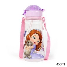 里和 lilfant 韓國製 小公主蘇菲亞 304不鏽鋼兒童水杯 防滑吸管杯 單耳學習杯 安全便當盒, 1個, 吸管水壺480ml (附背袋)