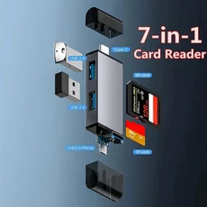 7in 1 멀티 스마트 카드 리더 USB 3.0 C 타입-SD TF 메모리 플래시 드라이브 어댑터 노트북 액세서리 Card, 01 China Mainland, 03 7 IN 1 card reader