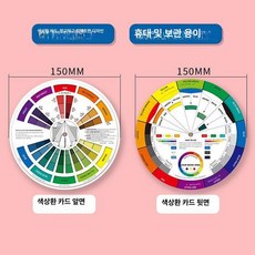 색상환 컬러 가이드 조합표 디자인 도구 진단 보색대비 조색표 미술용, 영어 색상 릴 [지름 15cm], 1개, 기본 색상