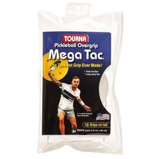 Pickleball Mega Tac Extra Tacky 패들 그립 10팩, 화이트, 10개