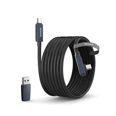 SYNTECH 링크 케이블 6.1M(20피트) OCULUS /META /QUEST2 /PRO /STEAMVR과 3S PC 및 /QUEST 액세서리 /PICO 4 3 QUEST, 16ft, 블랙.